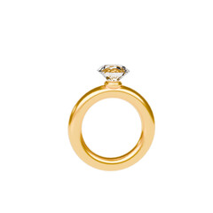 Wedding ring with diamond isolated on white background. 3d render illustration.