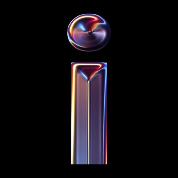 Transparent Chrome letter I small