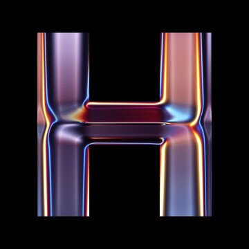 Transparent Chrome letter H