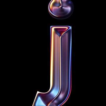 Transparent Chrome letter J small