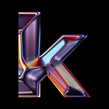 Transparent Chrome letter K small
