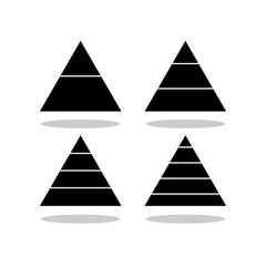 Fototapeta premium Triangle pyramid chart set icon with shadow
