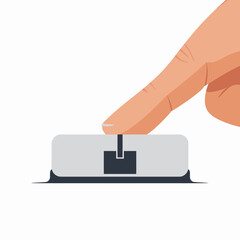 Finger pressing a button to take action now