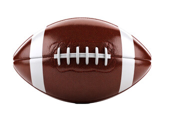 American Football Ball with White Stripes on Brown Textured Surface