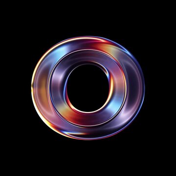 Transparent Chrome letter O small