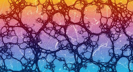 Abstract Network Structure with Vibrant Colors.