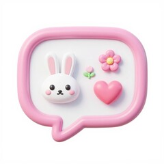 Easter bunny emoji glossy 3d render spring celebration whimsical environment cute design