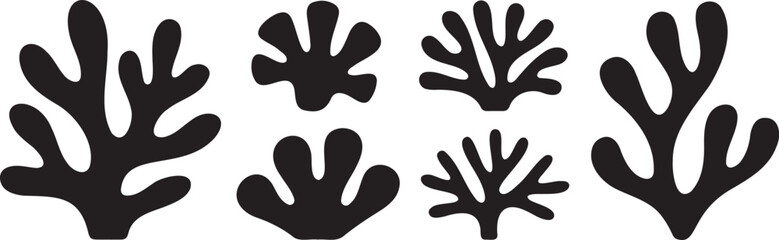 Obraz premium leaf footprint pattern decorative icons, nature trail symbols black isolated, organic environmental graphic elements