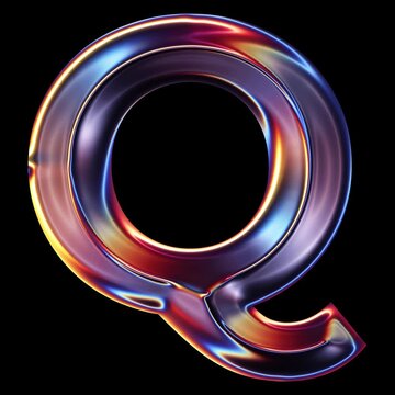 Transparent Chrome letter Q