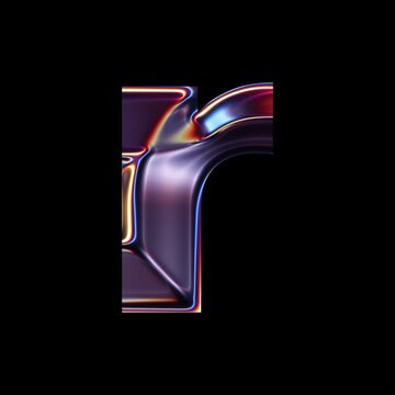 Transparent Chrome letter R small