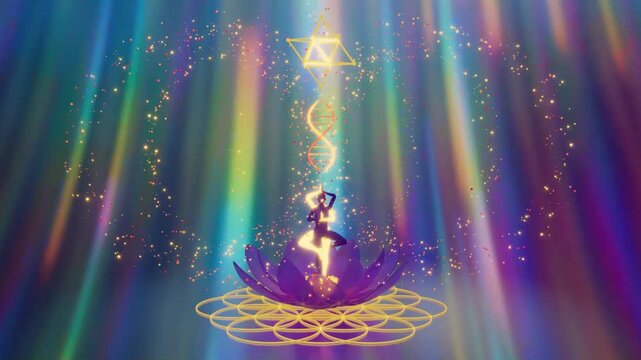 looped 3d animation. sacred esoteric and yogic symbols
