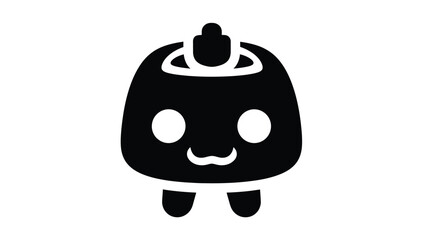 Obraz premium a cute cartoon character with a hat and beard a simple silhouette