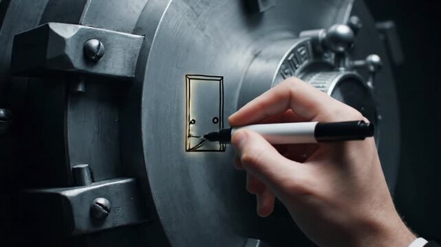Hand Opening Safe with Combination Lock.