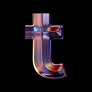 Transparent Chrome letter T small