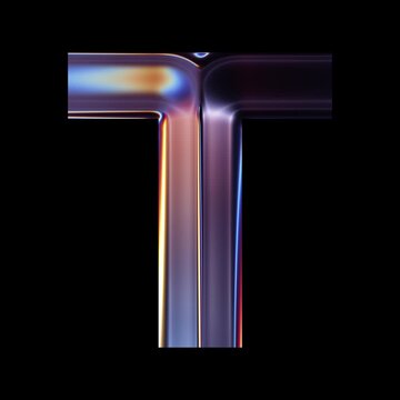 Transparent Chrome letter T