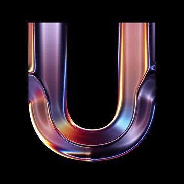 Transparent Chrome letter U