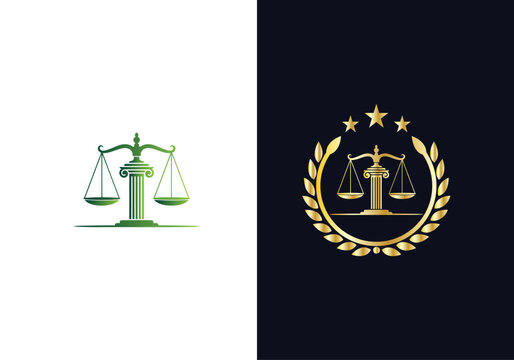 Modern Law logo scales justice law firm logo Concepts luxury justice lawyer logo vector design