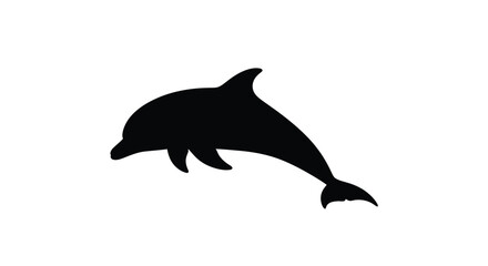 A leaping dolphin depicted in a striking black silhouette © MDALTUFHOSAIN