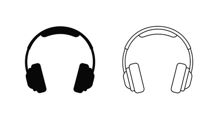 Two headphone outlines one solid black one white a striking silhouette © MDALTUFHOSAIN