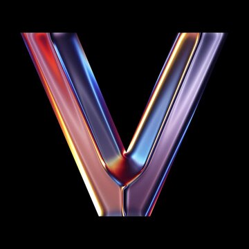 Transparent Chrome letter V