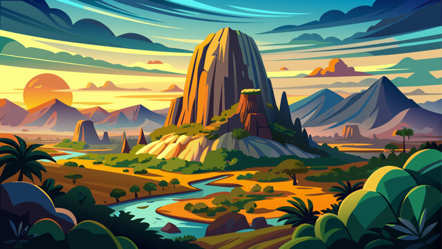 Very beautiful view of Zuma Rock near Abuja, rising dramatically from the landscape, symbolizing strength, mystery, and cultural significance within Nigeria&rsquo;s natural and historical identity.