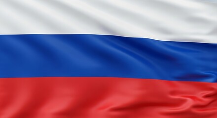 Obraz premium Russian Federation National Flag Waving Freely.