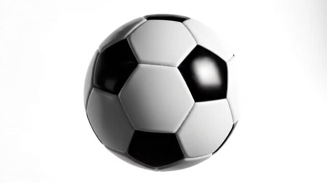 Minimalist black and white soccer ball vector icon with outline filled design, sporty football graphic symbol for athletic competition, league equipment, and physical exercise illustration.