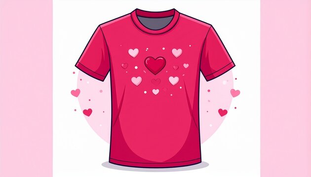 Valentine's day pink shirt  with heats