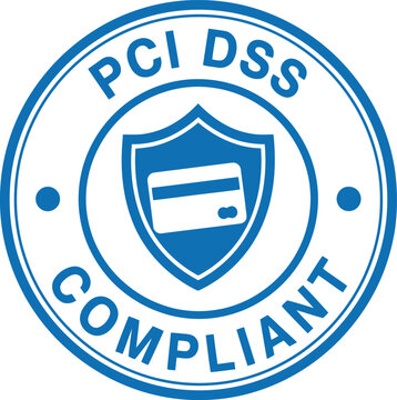 PCI DSS Compliant Badge Icon for Secure Payment Card Data Protection and Compliance Certification