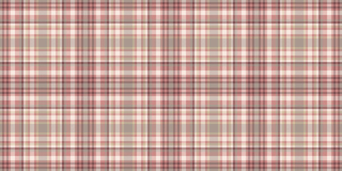 Wedding texture seamless textile, fiber background fabric check. Decorating tartan plaid vector pattern in red and light colors.