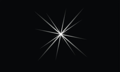 Obraz premium Bright White Starburst Light with Sharp Radiant Rays on Black Background