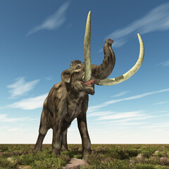 Fototapeta premium Mammut in einer Landschaft