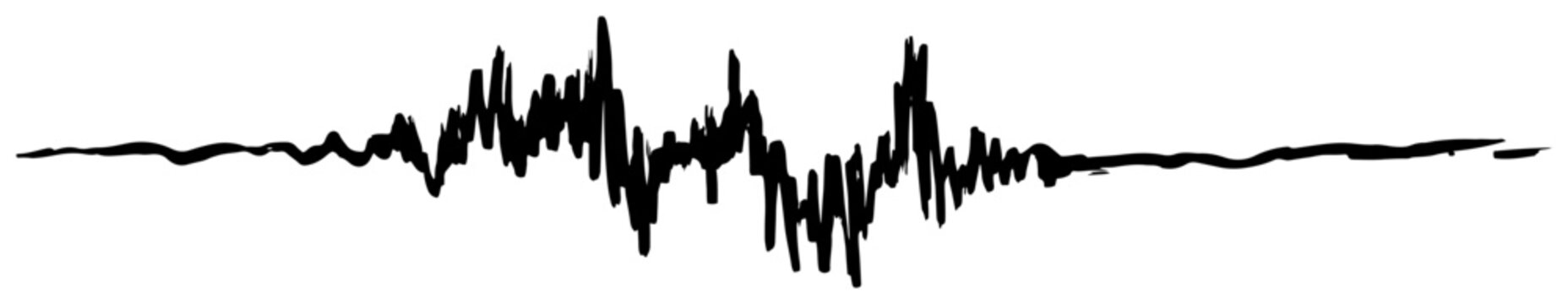 Abstract hand drawn sound wave frequency line sketch