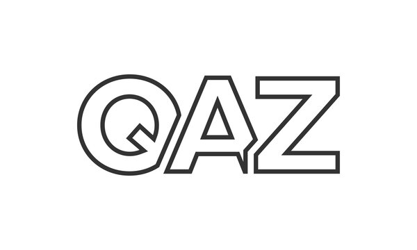QAZ logo design template with strong and modern bold text. Initial based vector logotype featuring simple and minimal typography. Trendy company identity.