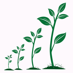 Fototapeta premium Illustration of a plant growing through different stages of life