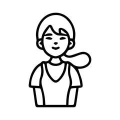 Obraz premium Line art portrait of a woman