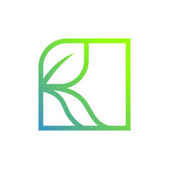Letter R logo designed as a tree with roots and a leaf, symbolizing growth, sustainability, and connection to nature. Ideal for eco brands, renewable energy, wellness, and green businesses.