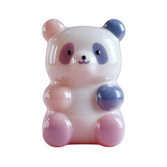 Cute panda toy sitting with soft colors and round shape, perfect for decoration or playtime