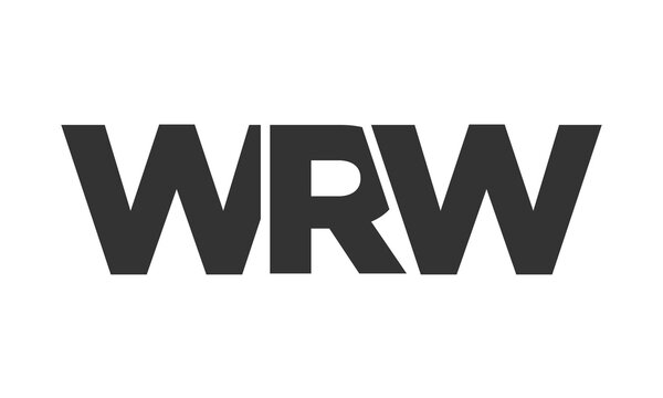 WRW logo design template with strong and modern bold text. Initial based vector logotype featuring simple and minimal typography. Trendy company identity.