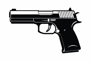 Fototapeta premium hk usp pistol silhouette line art vector illustration