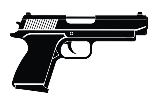 hk usp pistol silhouette line art vector illustration
