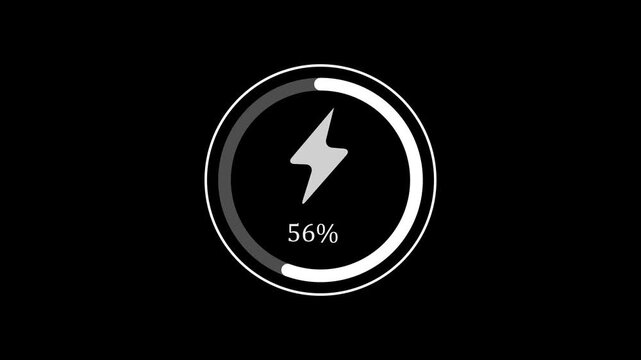Colorful animation charging progress bar loading animation on black background,with video animation.