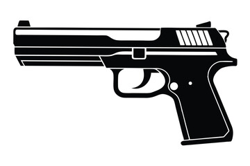 Fototapeta premium hk usp pistol silhouette line art vector illustration