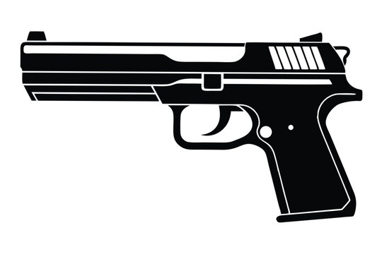 hk usp pistol silhouette line art vector illustration