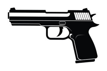 Fototapeta premium hk usp pistol silhouette line art vector illustration