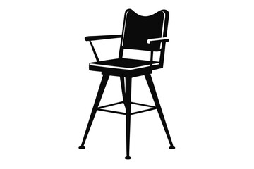 Fototapeta premium high chair silhouette line art vector illustration