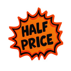 Naklejka premium Half Price Sale Sign with Bold Design