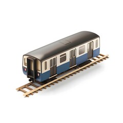 Modern Blue Subway Train with Sleek Design