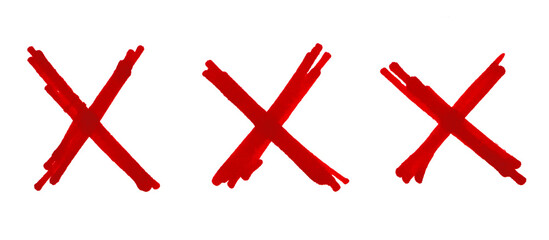 Set of red cross sign on transparent background, Red cross marker png hand-drawn red cross marker. © Uuganbayar