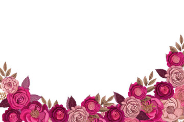 Flower watercolor frame for wedding, birthday, card, background, invitation, wallpaper, sticker, decoration etc.
